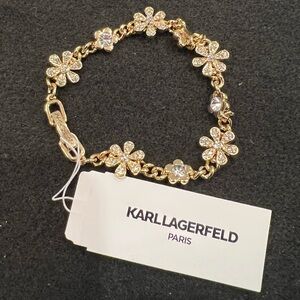 Karl Lagerfeld Gold Floral Bracelet